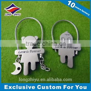Cute Couple Wedding Keychain Casting Love You Keychain thumbnail-1