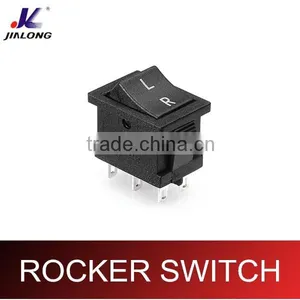 6pins On-off 6P 6A 250V AC Illuminated Rocker Switches DPDT Double Pole Double Throw Rocker Switch KCD1-203C-T thumbnail-1