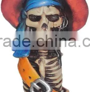 Figurine Shaped Hand Crafted Smoking Pipes - Skull Outlaw thumbnail-1