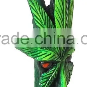 Figurine Shaped Hand Crafted Smoking Pipes - Green Leafman thumbnail-2