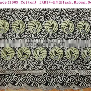 High Quality Soft Cotton Fabric /100% Cotton Big Lace for Women Dress thumbnail-1