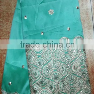 2015 Latest Fashion Lace Wedding Raw Silk George Lace Dresses thumbnail-1
