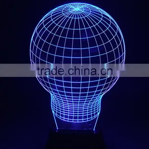 Custom Lamp Bulb 3d Crystal Optical Illusions Led Usb Battery Opertaed Light Rectangle Base Table Christmas Decoration thumbnail-2