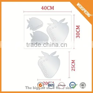 Hot Sale Strawberry Colorful Wall Mirror Sticker thumbnail-2