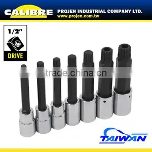 CALIBRE M8-M18 1/2"Dr 7pc Long Spline Bit Set thumbnail-1