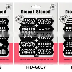 Reusable Stampling Tool Nail Art Stencil Stickers HD 18styles Nail Hollow Stickers thumbnail-2