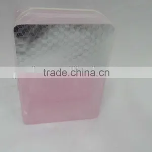 TPU Cosmetic Bag With Pink Mesh Inside Style YCD632 thumbnail-1