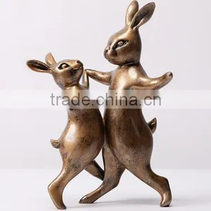 Polyresin Rabbit in Bronze Finishing thumbnail-1
