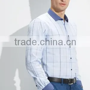 Men's Latest Business Cotton Linen Comfortable Gentlmen Long Sleeve Plaid Shirts thumbnail-3