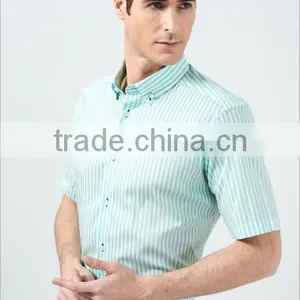 Men's Classical Casual Business Stripe Short Sleeve Shirt thumbnail-2