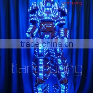 Stilt Walker Performer on Jumping Stilts With LED Costume, LED Stilt Costume thumbnail-4