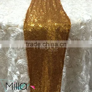 Gold Sequin Embroidery Christmas Table Runner Quality Choice thumbnail-2