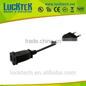 European Male to USA 2pin Female Adapter Power Cable thumbnail-1