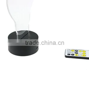 2016 New 3D Optical Night Light 7 Light Colors 10 LEDs AA Battery or DC 5V Mixed Lot With IR Remote Control Factory Wholesale thumbnail-1