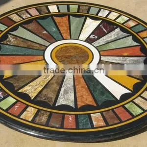 Mosaic Pattern Marble Semi Precious Stone Table Top thumbnail-1