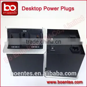 Wholesale Aluminum Desktop Hydraulic Pop Up Multiple Power Socket With Bottom Interface Panel for AV Accessories thumbnail-1