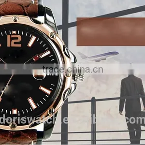 Classical Model Water Resisant Mens Leather Watches With Calendar Good Quality From Golden Supplier thumbnail-2