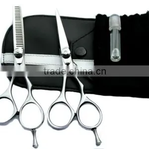 Hairdressing Barber Salon Scissors, Thinning Scissors Set 5.5". Polished thumbnail-1