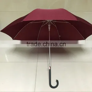 2016 25inch 14mm Luxury Auto Fiberglass And Gold Aluminum Frame Double Layers High Quality Straight Umbrella thumbnail-5