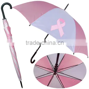 Pink Combination Straight Bow Print Automatic Golf Umbrella thumbnail-1