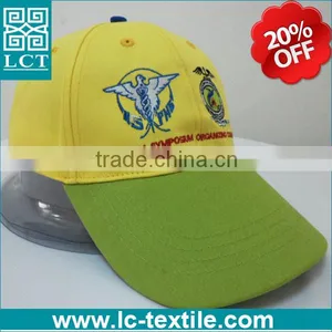 LCTN1863 Supply Yellow and Green Twon Tone Color Design Velvet Baseball Cap thumbnail-1