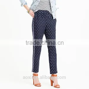 Oem Service Fashion All Over Print Widder Waist Straight Legging Elegant Women Pants 2016 thumbnail-3
