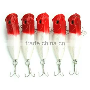 5pcs Plastic Popper Fishing Lures Bass CrankBaits Hooks Tackle 6.5cm/11.8g thumbnail-6