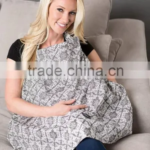 Custom Made Hooter Hider USA Fashion 100% Organic Cotton Plain Grey Printed Breastfeeding for Nursing Apron thumbnail-1