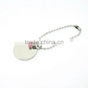 316l Stainless Steel Round Plate Pendant With Decorate Zircon thumbnail-6