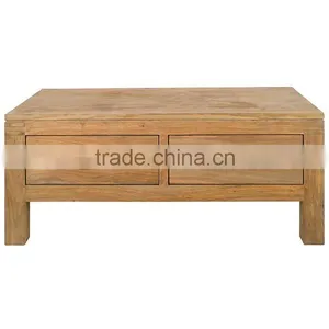 Teak Coffee Table Two Drawers - Teak Wood Home Furniture Jepara thumbnail-1