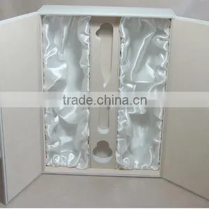 Wholesale Factory Custom Leather 2 Bottles of Red Wine Box, Beautiful White Gift Box thumbnail-4