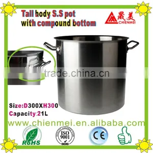 Elegant 03 Style Tall Body Stainless Steel Cooking Pot With Aliminum Clad Bottom thumbnail-2
