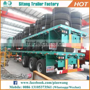 Hot-selling Inexpensive 20ft 40ft Container Semi-trailer High Quality Flatbed Trailer With Container Lock thumbnail-1