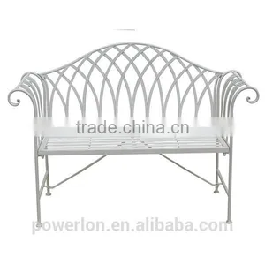 POWERLON Gothic Matl Bench Shabby Chic Metal Outdoor Furniture Anti White Color thumbnail-1