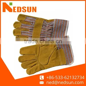 Regular Type Full Palm Pig Split Leather Working Gloves thumbnail-1