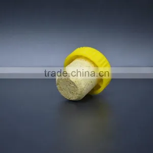 Shiny Yellow Plastic Cap With Wooden Cork for Glass Bottle Cheap Price thumbnail-3