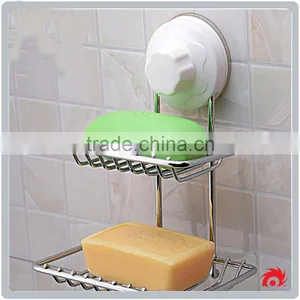 New Stainless Steel Bathroom Toilet Shower Sucker Suction Sink Tray Dish Hanging Soap Holder thumbnail-3
