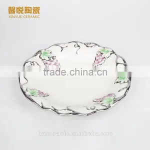 Wholesale Ceramic Plates Dishes,round Plate Grape Style thumbnail-3