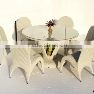 Aluminum Tube and Waterproof Wicker Table and Chairs thumbnail-1