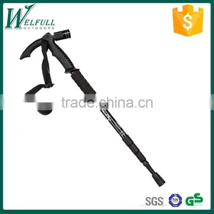Telescopic Walking Sticks With Flashlight 9 LED, Aluminum 6061, 4 Sections, SZ19002 thumbnail-1