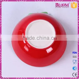 Hand-painted Red Ceramic Christmas Round Candy Bowl thumbnail-6