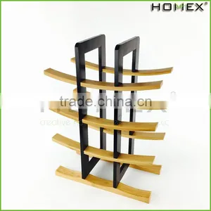 Curved Bamboo Designed Wine Stand Wine Rack Homex BSCI/Factory thumbnail-3