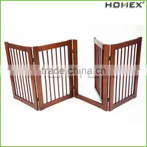 Modern Wood Best Pet Gate Portable Dog Fence Homex_BSCI Factory thumbnail-1