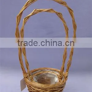 Small Willow Gift Basket With Handles thumbnail-1