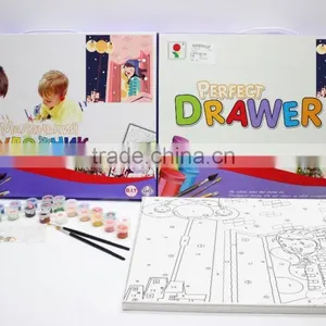 Нетоксичный набор подарков для рисования на холсте DIY цифровой масляной живописи для детей thumbnail-1