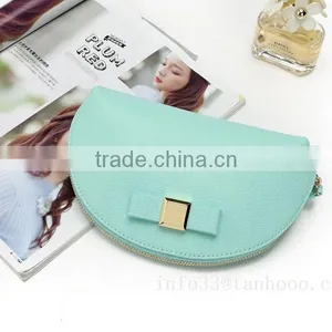 Cosmetic Bag Brass Zipper Top Good PU Leather Hard Cosmetic Bag With Lining thumbnail-5