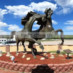 Outdoor Metal Sculpture Running Large Garden Horse Bronze Statues thumbnail-1