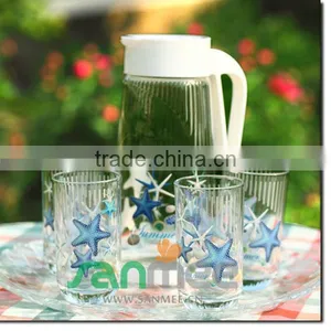 Home Decorative Glass Drinking Sets Big Jar Glass Water Sets thumbnail-1