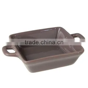 6.7"custom Square Ceramic Bakeware With Handles thumbnail-1