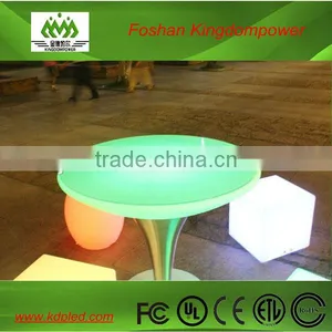 Magic Rechargeable Plastic Shell Colorful LED Furniture Round Table thumbnail-1